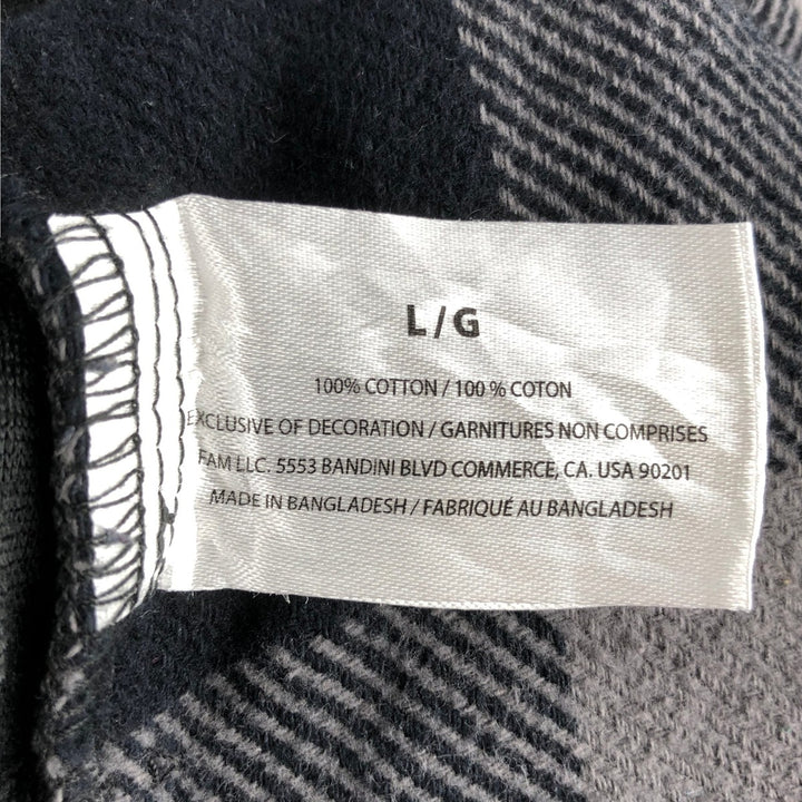 ORVIS Long Sleeve Flannel Check Shirt, Men's Size L cotton gray type Vintage Second Hand