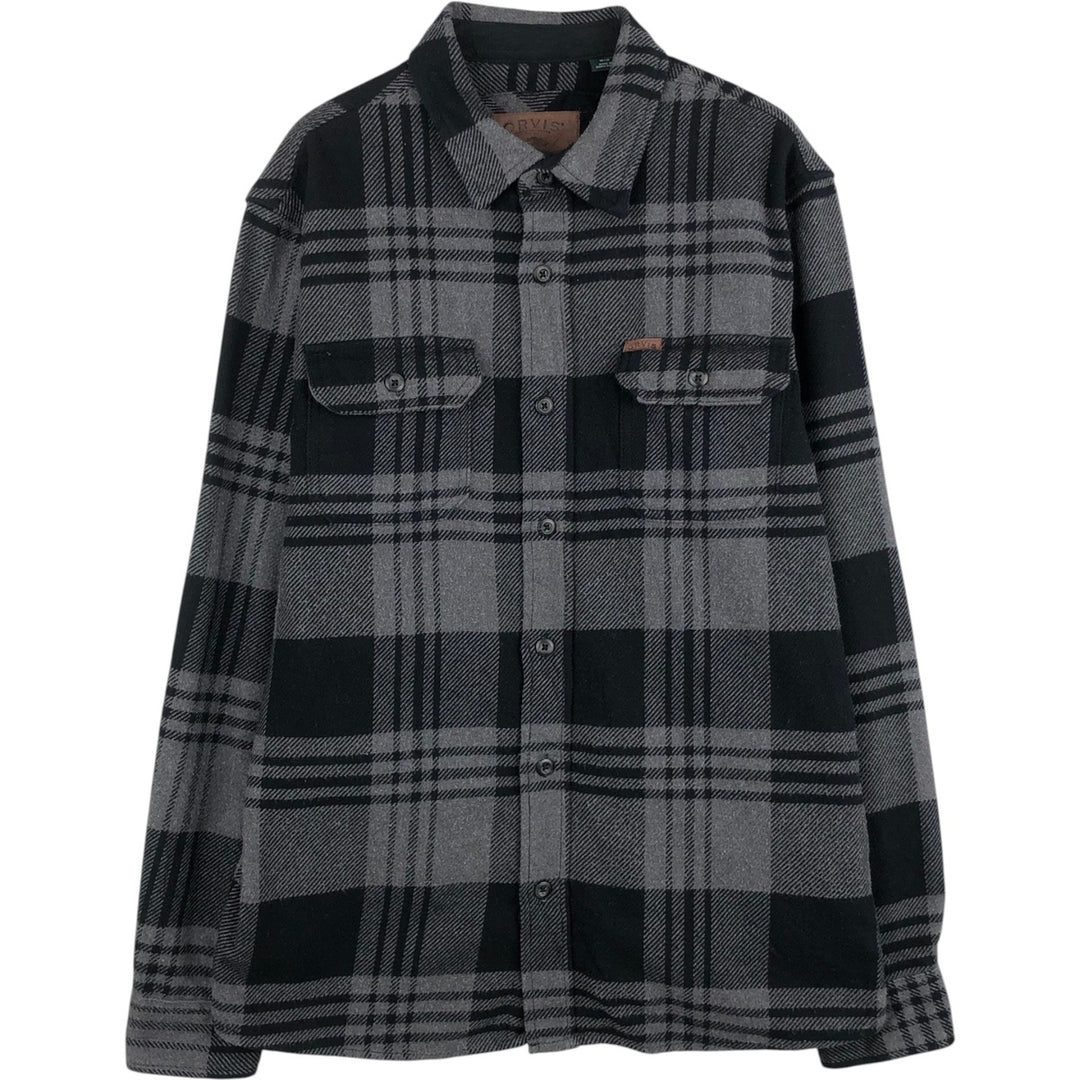 ORVIS Long Sleeve Flannel Check Shirt, Men's Size M cotton gray type Vintage Second Hand