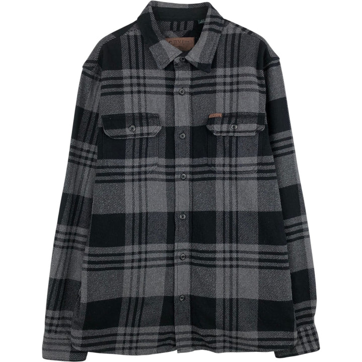 ORVIS Long Sleeve Flannel Check Shirt, Men's Size M cotton gray type Vintage Second Hand