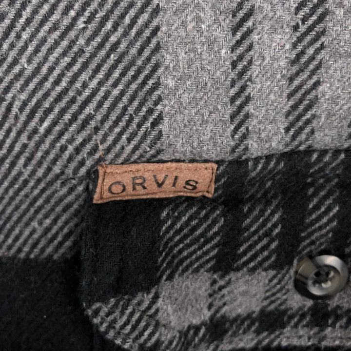 ORVIS Long Sleeve Flannel Check Shirt, Men's Size M cotton gray type Vintage Second Hand