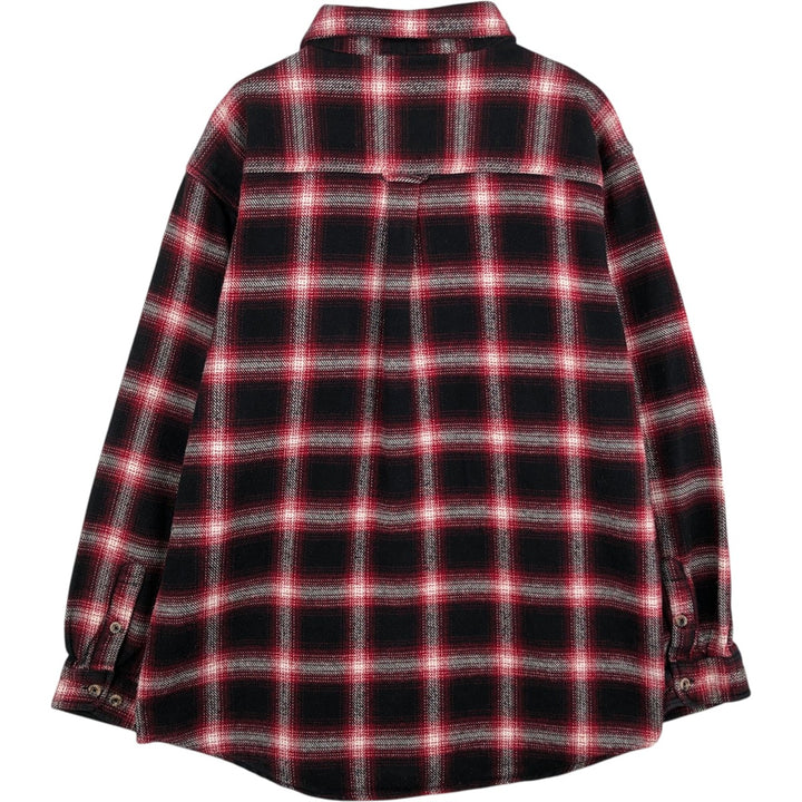 FIELD AND STREAM Ombre Check Long-Sleeve Flannel Check Shirt, Men's Size XL (approx.) cotton red type Vintage Second Hand