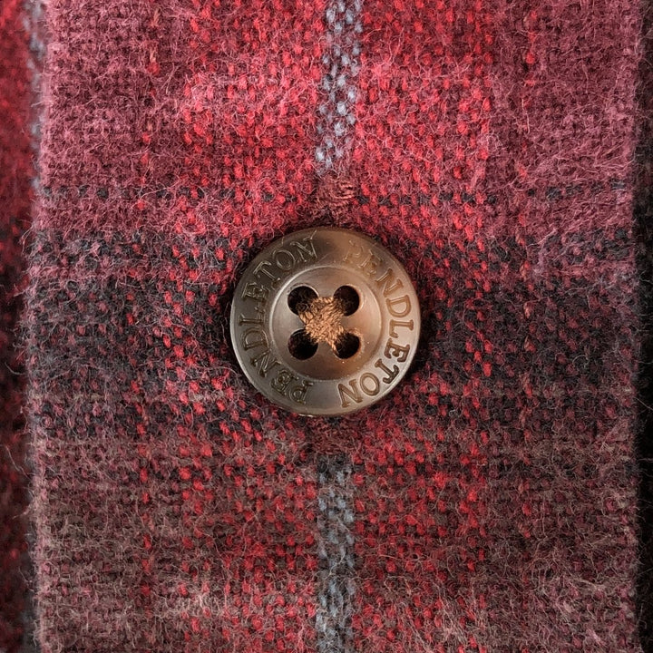 Pendleton MASON Long-Sleeve Button-Down Light Flannel Check Shirt, Men's Size L (approx.) unclear red type Vintage Second Hand