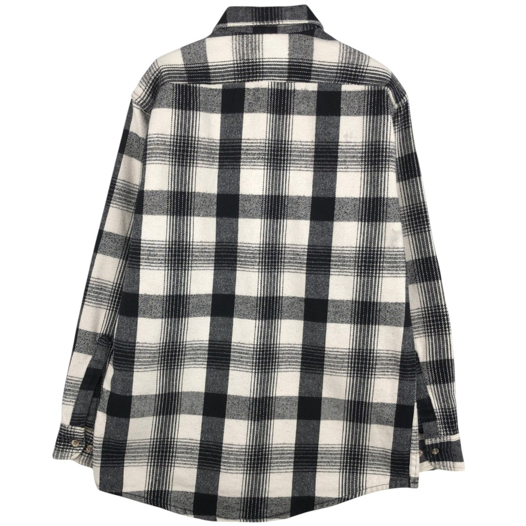 90'S Fieldmaster Long-Sleeve Flannel Check Shirt, Made in USA, Men's Size M (Equivalent), Vintage cotton ivory Vintage Second Hand