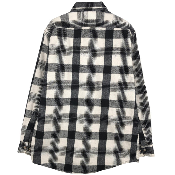 90'S Fieldmaster Long-Sleeve Flannel Check Shirt, Made in USA, Men's Size M (Equivalent), Vintage cotton ivory Vintage Second Hand