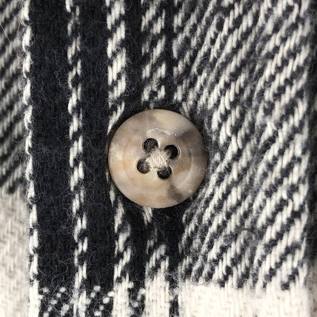 90'S Fieldmaster Long-Sleeve Flannel Check Shirt, Made in USA, Men's Size M (Equivalent), Vintage cotton ivory Vintage Second Hand