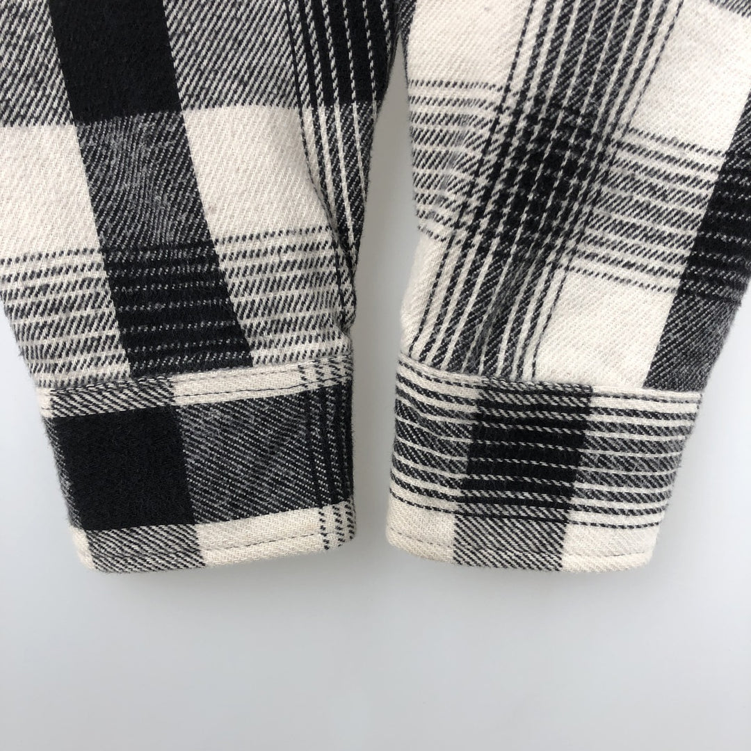 90'S Fieldmaster Long-Sleeve Flannel Check Shirt, Made in USA, Men's Size M (Equivalent), Vintage cotton ivory Vintage Second Hand