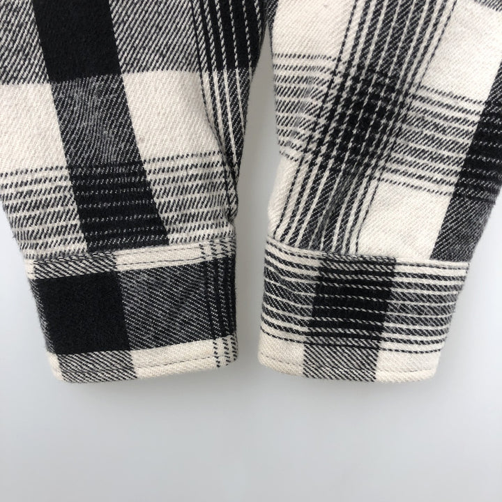 90'S Fieldmaster Long-Sleeve Flannel Check Shirt, Made in USA, Men's Size M (Equivalent), Vintage cotton ivory Vintage Second Hand