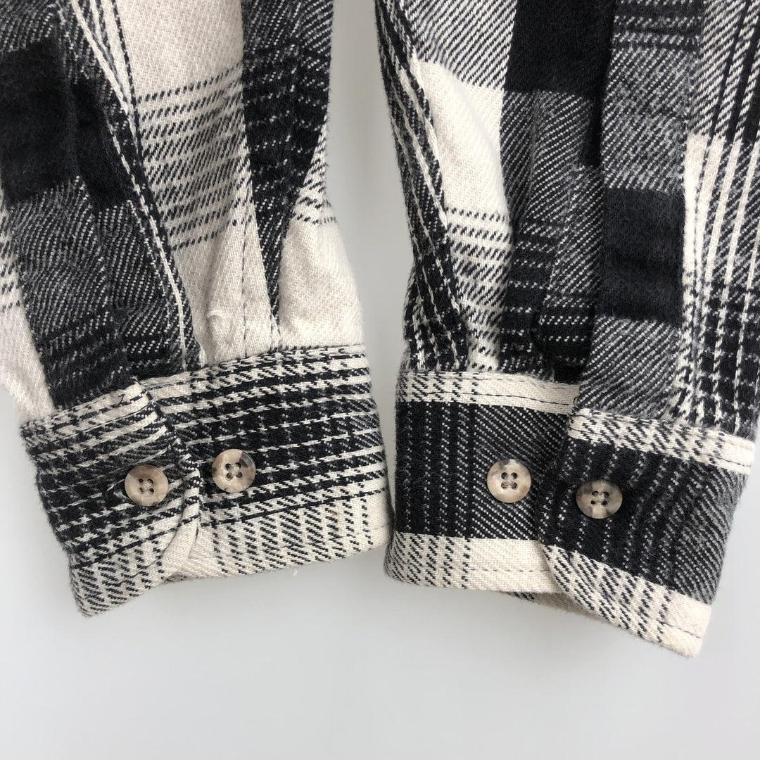 90'S Fieldmaster Long-Sleeve Flannel Check Shirt, Made in USA, Men's Size M (Equivalent), Vintage cotton ivory Vintage Second Hand