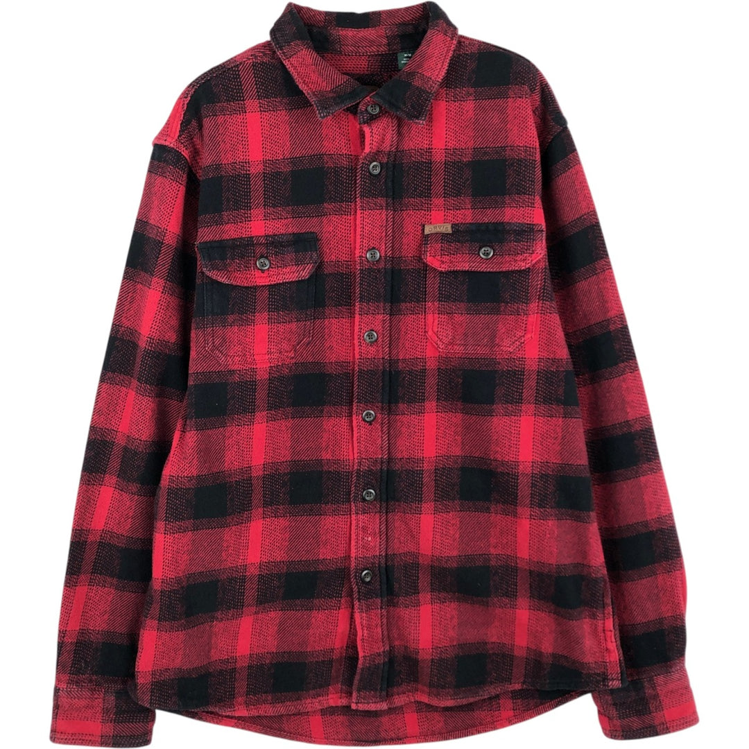 ORVIS Ombre Check Long Sleeve Flannel Check Shirt, Men's M Size cotton red type Vintage Second Hand