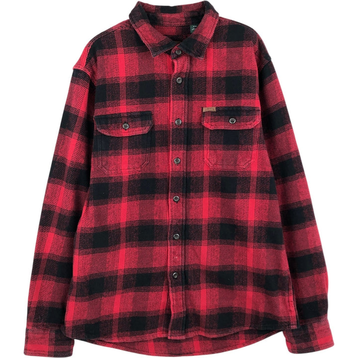 ORVIS Ombre Check Long Sleeve Flannel Check Shirt, Men's M Size cotton red type Vintage Second Hand