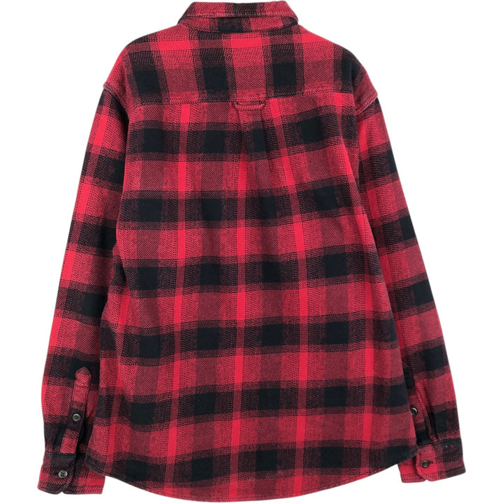 ORVIS Ombre Check Long Sleeve Flannel Check Shirt, Men's M Size cotton red type Vintage Second Hand