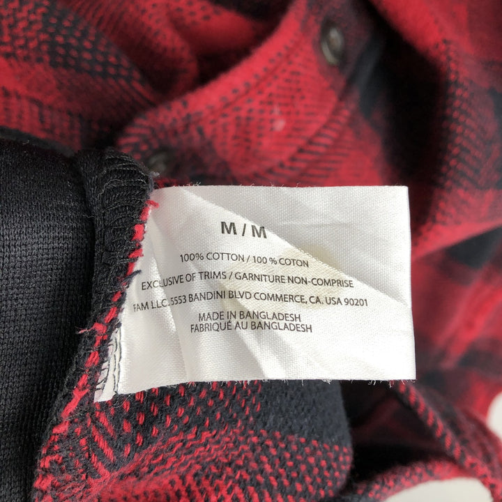 ORVIS Ombre Check Long Sleeve Flannel Check Shirt, Men's M Size cotton red type Vintage Second Hand