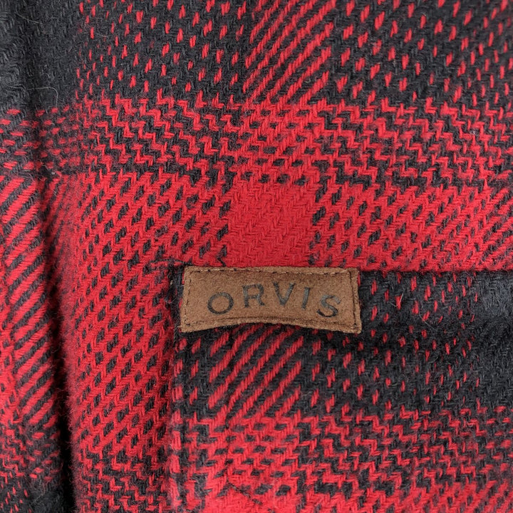 ORVIS Ombre Check Long Sleeve Flannel Check Shirt, Men's M Size cotton red type Vintage Second Hand