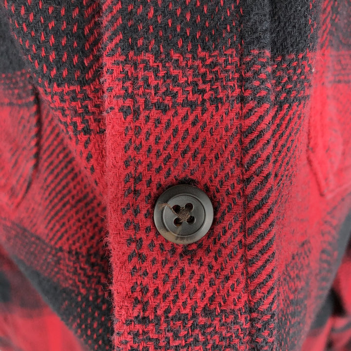 ORVIS Ombre Check Long Sleeve Flannel Check Shirt, Men's M Size cotton red type Vintage Second Hand