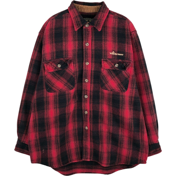 Field and Stream Ombre Check Long Sleeve Heavy Flannel Check Shirt (Men's Size L equivalent) cotton red type Vintage Second Hand