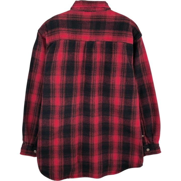 Field and Stream Ombre Check Long Sleeve Heavy Flannel Check Shirt (Men's Size L equivalent) cotton red type Vintage Second Hand