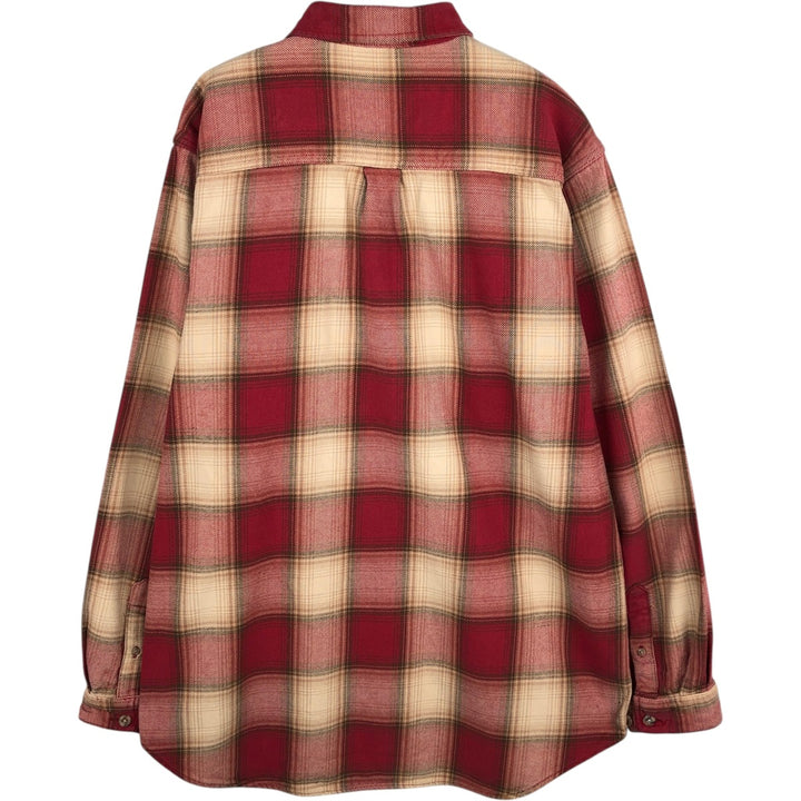 Field and Stream Ombre Check Long Sleeve Heavy Flannel Check Shirt (Men's XL equivalent) unclear red type Vintage Second Hand