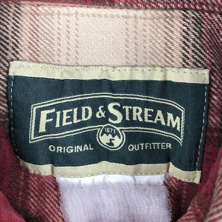 Field and Stream Ombre Check Long Sleeve Heavy Flannel Check Shirt (Men's XL equivalent) unclear red type Vintage Second Hand