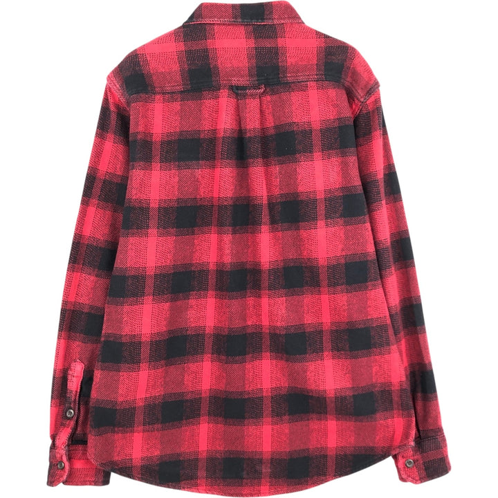 ORVIS Ombre Check Long Sleeve Flannel Check Shirt, Men's M Size cotton red type Vintage Second Hand