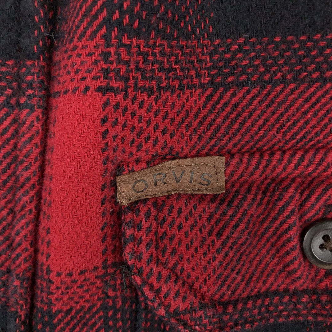 ORVIS Ombre Check Long Sleeve Flannel Check Shirt, Men's M Size cotton red type Vintage Second Hand