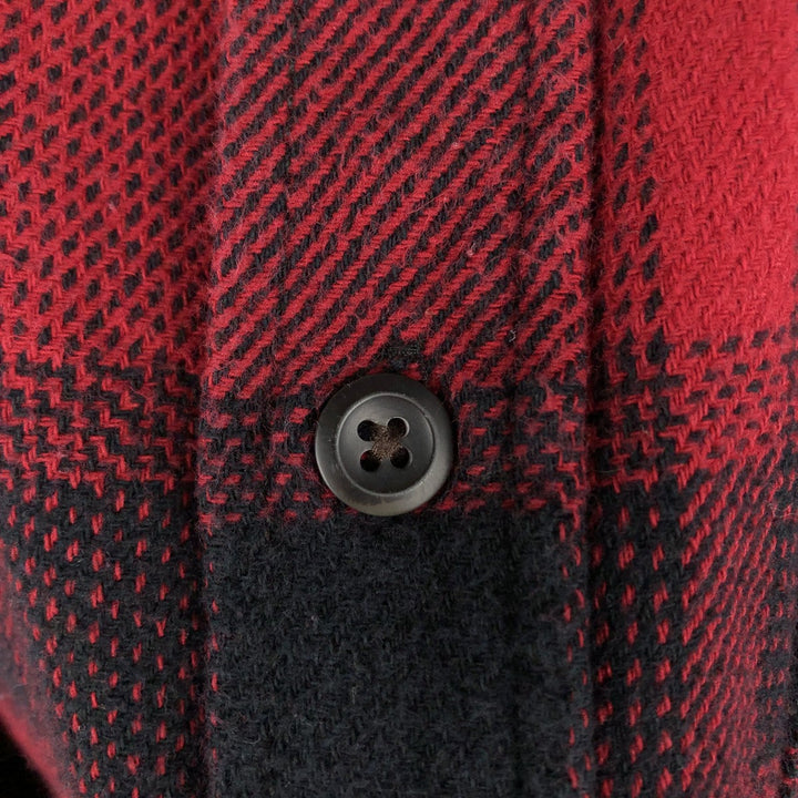 ORVIS Ombre Check Long Sleeve Flannel Check Shirt, Men's M Size cotton red type Vintage Second Hand