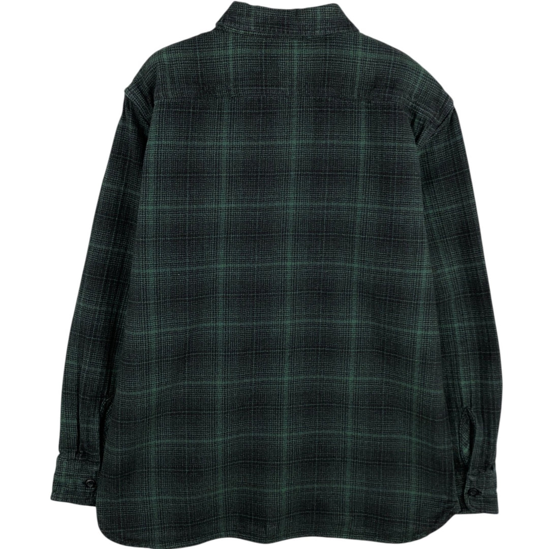Levi's Ombre Check Long Sleeve Flannel Check Shirt, Men's Size Medium cotton green type Vintage Second Hand