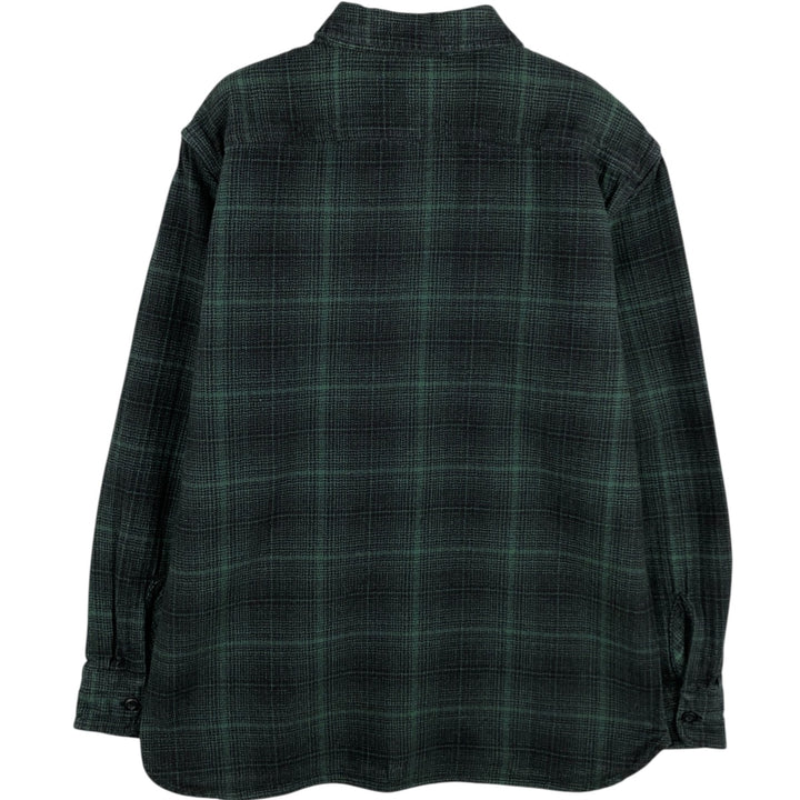 Levi's Ombre Check Long Sleeve Flannel Check Shirt, Men's Size Medium cotton green type Vintage Second Hand