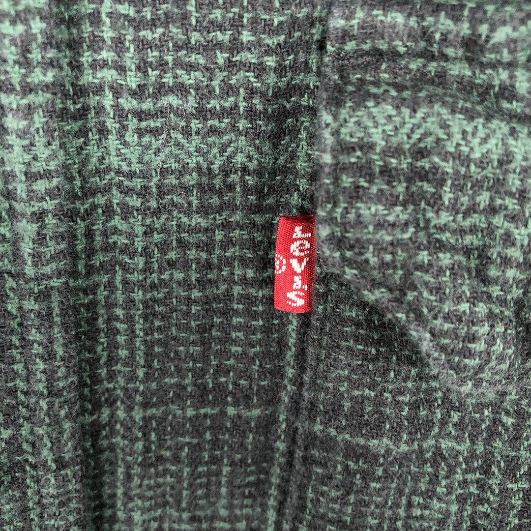 Levi's Ombre Check Long Sleeve Flannel Check Shirt, Men's Size Medium cotton green type Vintage Second Hand