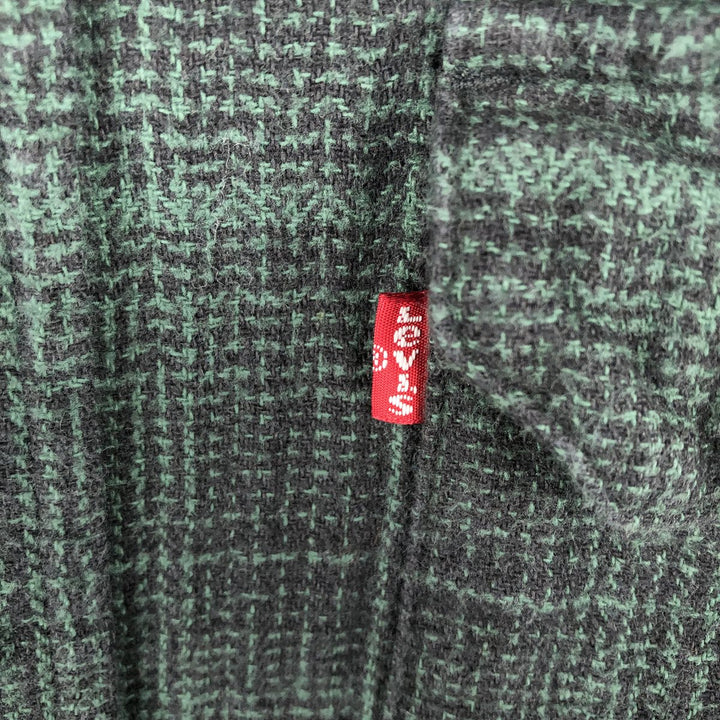 Levi's Ombre Check Long Sleeve Flannel Check Shirt, Men's Size Medium cotton green type Vintage Second Hand