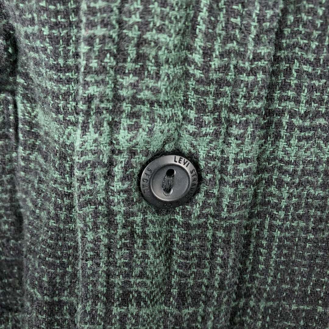 Levi's Ombre Check Long Sleeve Flannel Check Shirt, Men's Size Medium cotton green type Vintage Second Hand