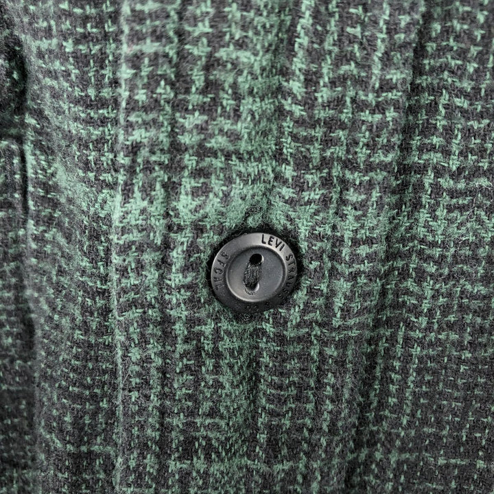 Levi's Ombre Check Long Sleeve Flannel Check Shirt, Men's Size Medium cotton green type Vintage Second Hand
