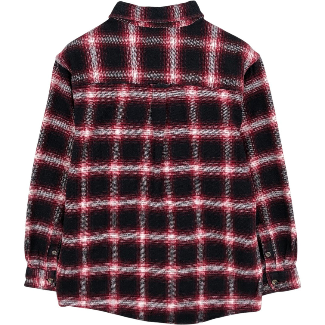 FIELD and STREAM Ombre Check Long-Sleeve Heavy Flannel Check Shirt (Men's Size M) cotton red type Vintage Second Hand