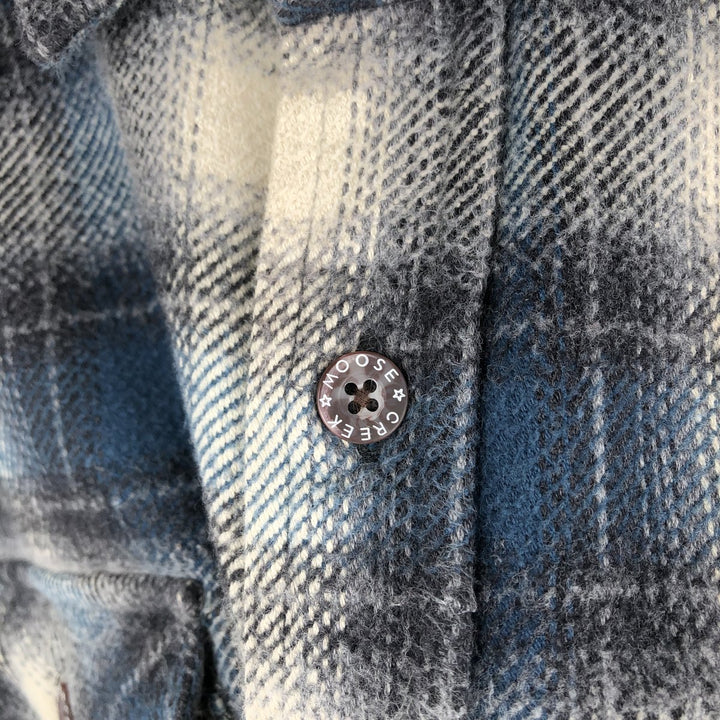 MOOSE CREEK Ombre Check Long-Sleeve Flannel Check Shirt, Men's Size L (approx.) cotton ivory Vintage Second Hand