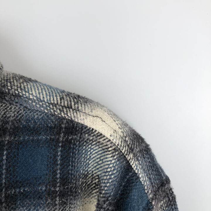 MOOSE CREEK Ombre Check Long-Sleeve Flannel Check Shirt, Men's Size L (approx.) cotton ivory Vintage Second Hand