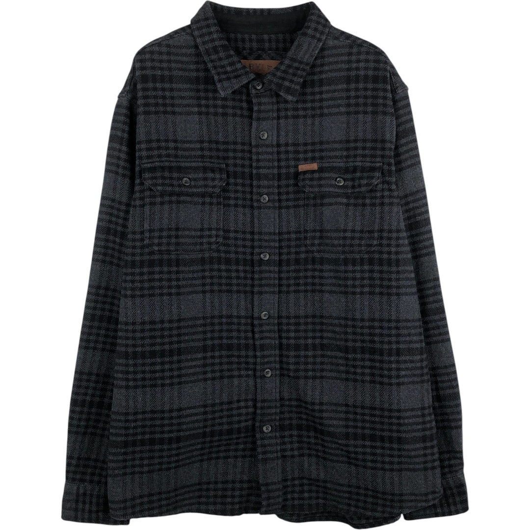 ORVIS Long Sleeve Flannel Check Shirt, Men's XL Size cotton gray type Vintage Second Hand