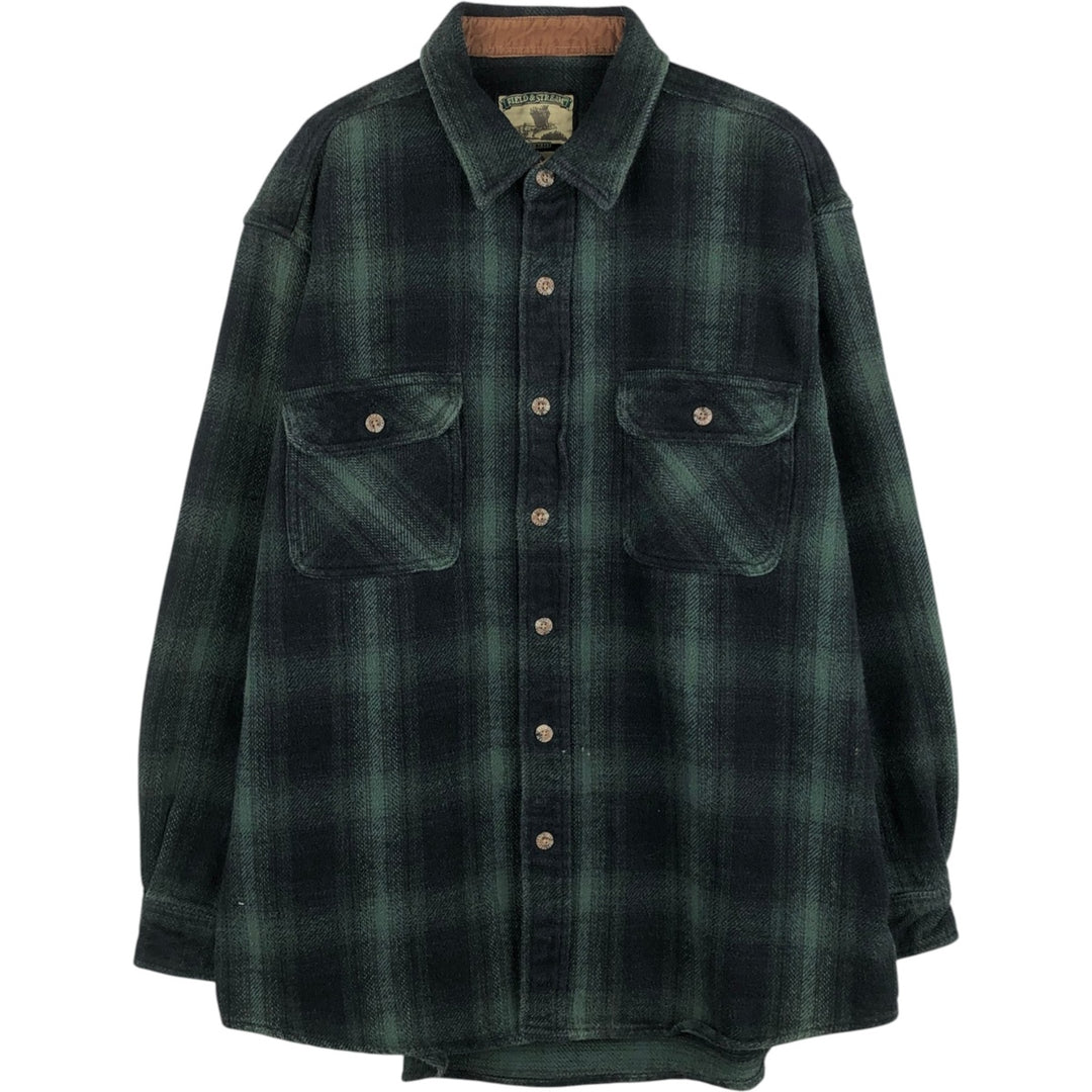 Field and Stream FIELD AND STREAM Ombre Check Long Sleeve Flannel Check Shirt, Men's XL cotton black type Vintage Second Hand