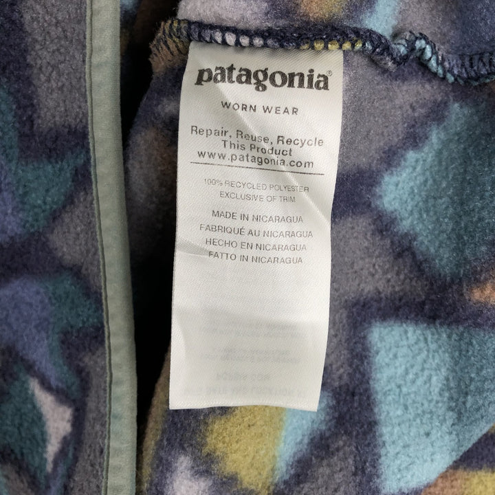 Patagonia Lightweight Synchilla Snap-T 25580FA19 All-over print Half-snap fleece pullover Men's XS equivalent recycled polyester gray type Vintage Second Hand