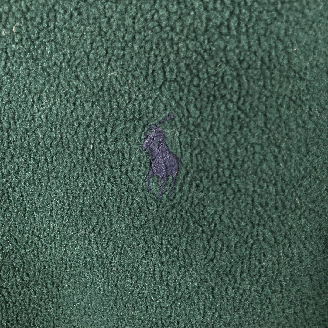 Ralph Lauren POLO by Ralph Lauren Fleece Full-Zip Hoodie, Men's Size L (approx.) polyester Green type dark green Vintage Second Hand