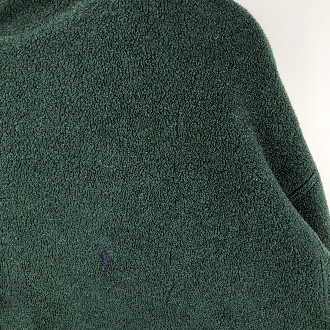 Ralph Lauren POLO by Ralph Lauren Fleece Full-Zip Hoodie, Men's Size L (approx.) polyester Green type dark green Vintage Second Hand