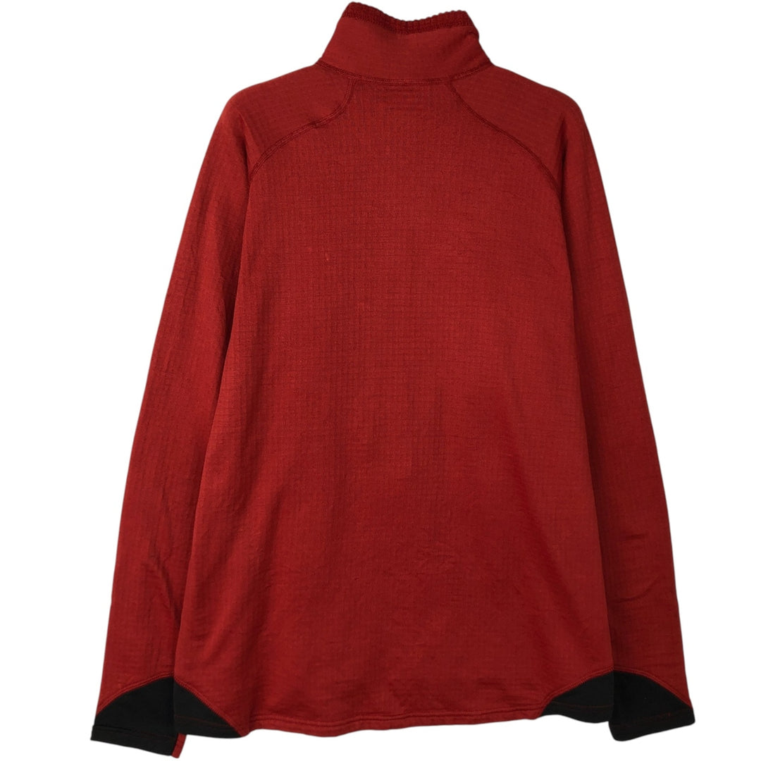 2000s- Patagonia R1 Flash Pullover 40102SP Half-Zip Fleece Pullover, Made in USA, Men's XL equivalent. polyester red type reddish brown Vintage Second Hand