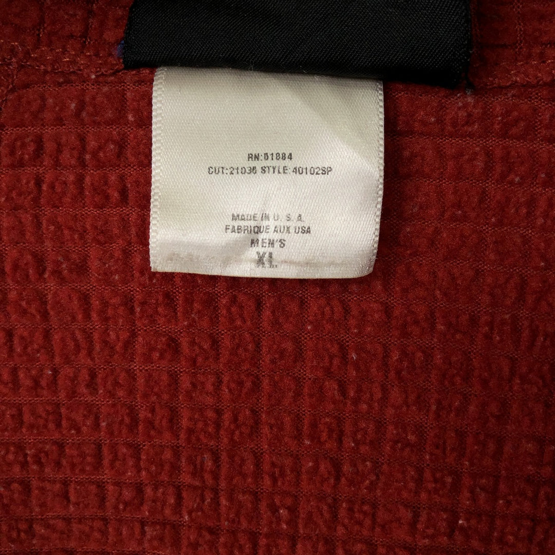 2000s- Patagonia R1 Flash Pullover 40102SP Half-Zip Fleece Pullover, Made in USA, Men's XL equivalent. polyester red type reddish brown Vintage Second Hand
