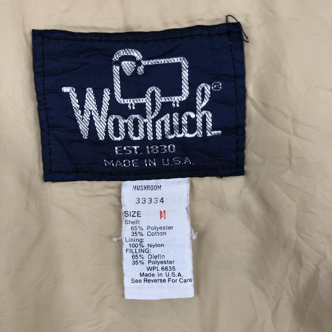 Vintage 1980'S Woolrich padded mountain jacket, shell jacket, and puffer jacket, made in the USA, size M, men's. polyester Beige type Vintage Second Hand