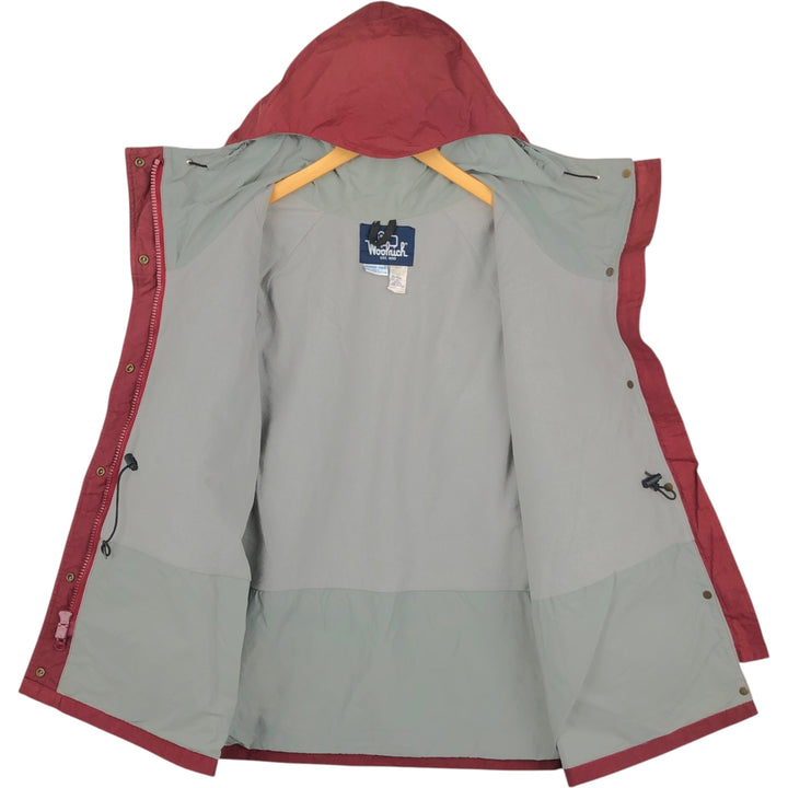 1980'S Woolrich Mountain Parka Shell Jacket, Made in USA, Men's Size L (approx.), Vintage Nylon burgundy type Vintage Second Hand