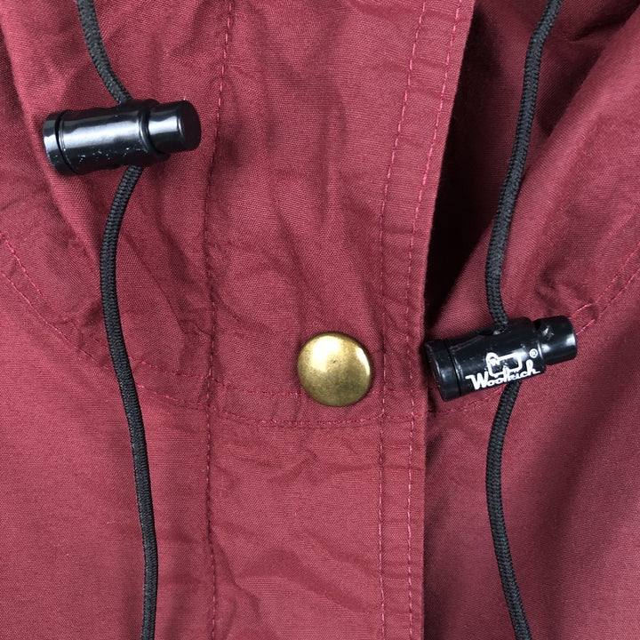 1980'S Woolrich Mountain Parka Shell Jacket, Made in USA, Men's Size L (approx.), Vintage Nylon burgundy type Vintage Second Hand