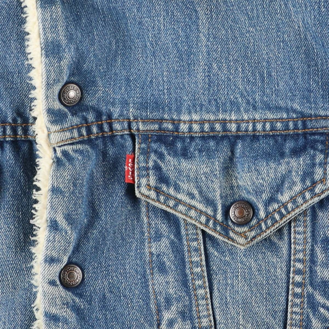 90'S Levi's 71500-0414 Denim Boa Jacket, Men's Size L, Vintage cotton blue type Vintage Second Hand