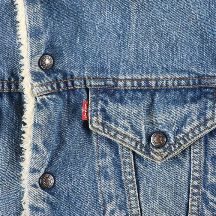 90'S Levi's 71500-0414 Denim Boa Jacket, Men's Size L, Vintage cotton blue type Vintage Second Hand