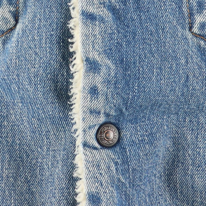 90'S Levi's 71500-0414 Denim Boa Jacket, Men's Size L, Vintage cotton blue type Vintage Second Hand