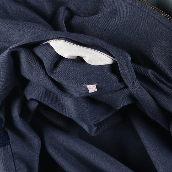Reversible zip-up jacket, men's size L equivalent, vintage. unclear navy blue type Vintage Second Hand