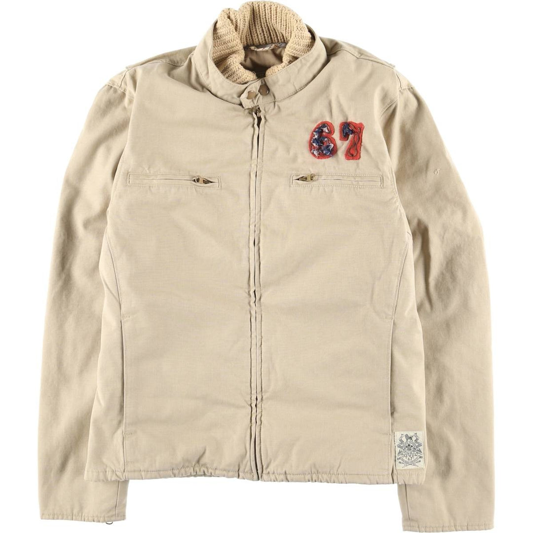 2000'S Ralph Lauren POLO JEANS COMPANY Padded Jacket, Puffer Jacket, Single Rider's Jacket cotton Beige type Vintage Second Hand