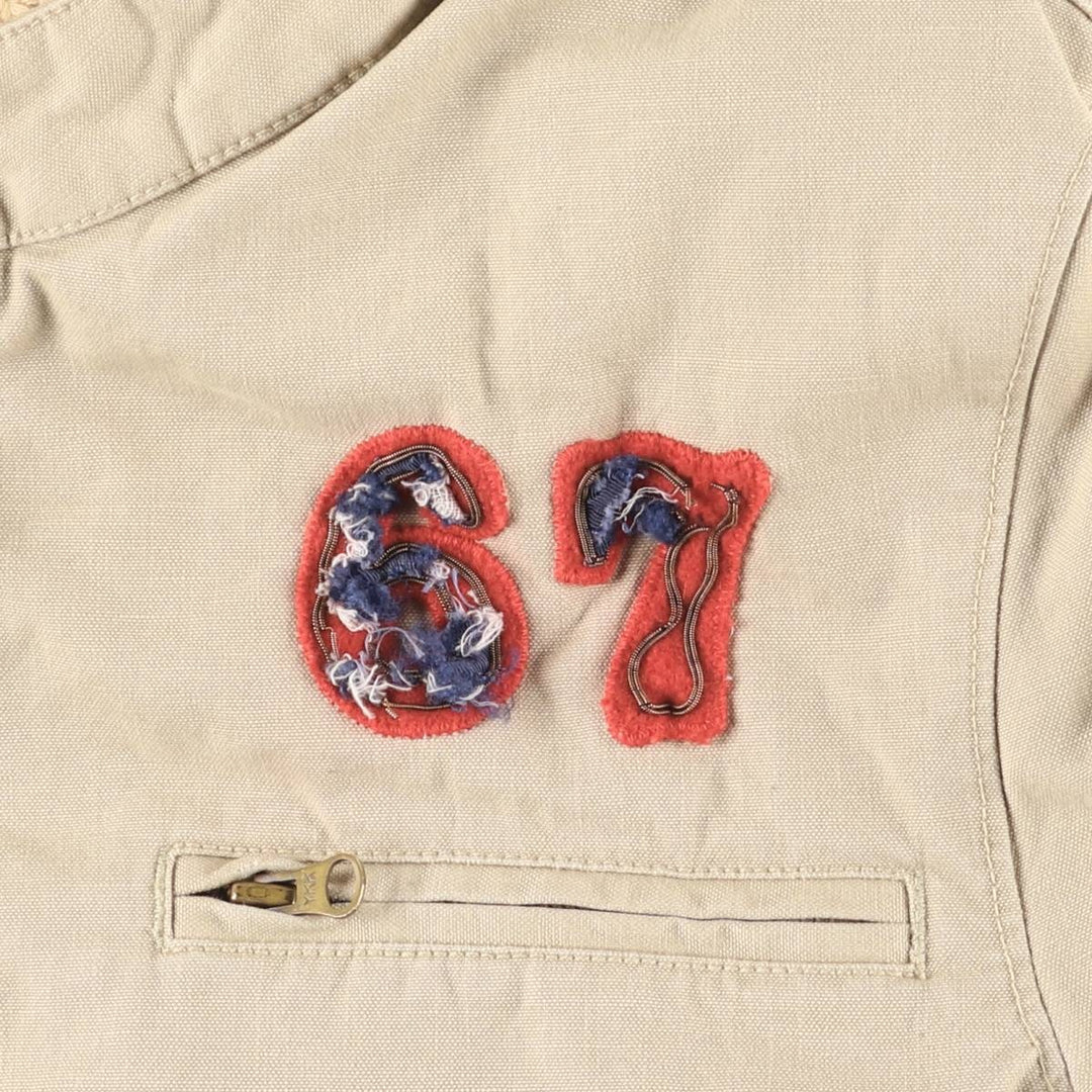 2000'S Ralph Lauren POLO JEANS COMPANY Padded Jacket, Puffer Jacket, Single Rider's Jacket cotton Beige type Vintage Second Hand